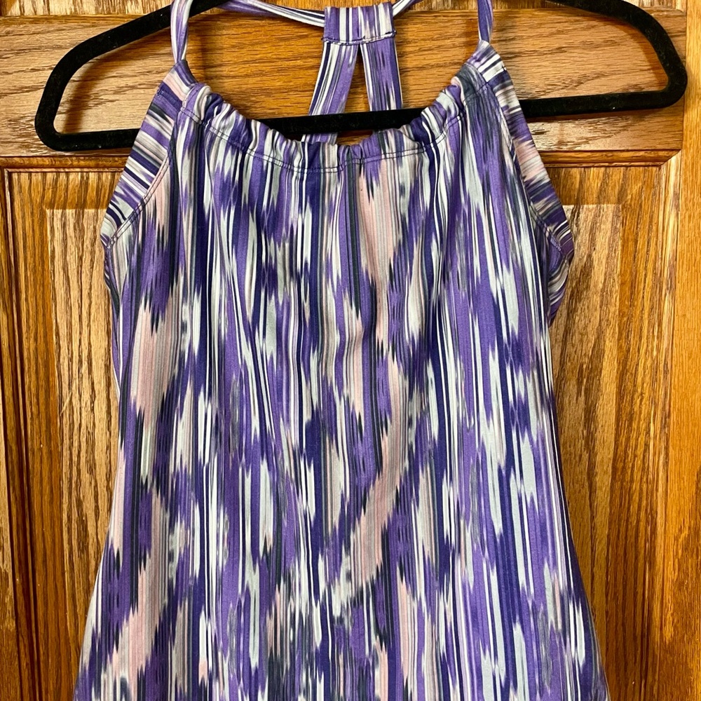Prana Purple Patterned Workout Tank Top